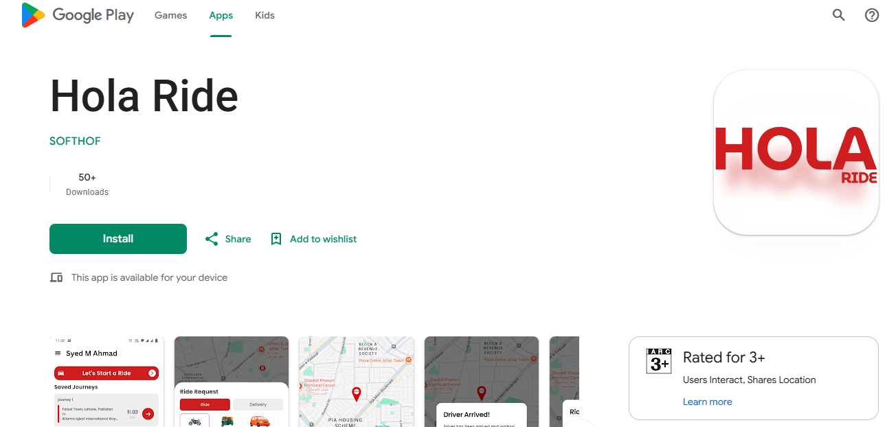 HolaRide Passenger App